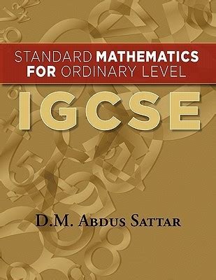  Standard  Mathematics For Ordinary Level Igcse D
